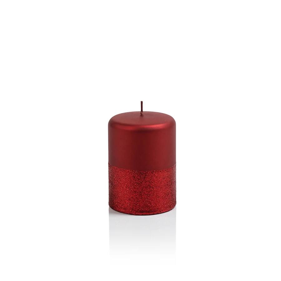 Vela metálica con diamantina roja CH
