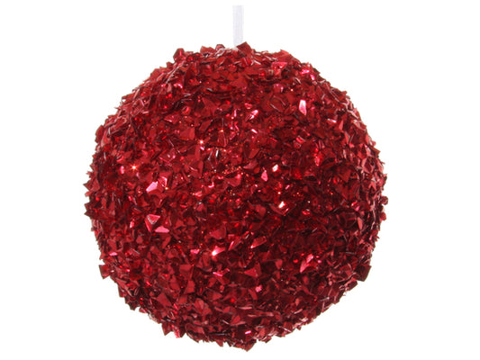 Esfera de copos roja 10cm